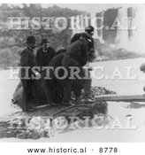 Historical Photo of Men Pulling Annie E. Taylor’s Barrel out of Niagara Falls, 1901 - Black and White Version by Al
