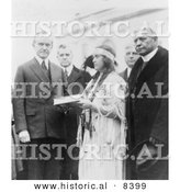 Historical Photo of Miss Ruth Muskrat Standing with President John Calvin Coolidge - Black and White Version by Al