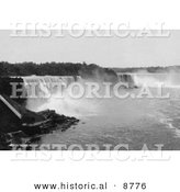 Historical Photo of Niagara Falls from Steel Arch Bridge - Black and White Version by Al