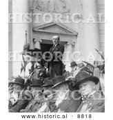 Historical Photo of President Calvin Coolidge - Decoration Day Ceremonies - Black and White Version by Al