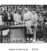 Historical Photo of President Calvin Coolidge Shaking Hands with Walter Johnson - Black and White Version by Al