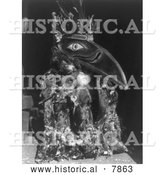 Historical Photo of Raven Mask - Black and White by Al
