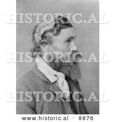 Historical Photo of Robert Mcgee, Who Was Scalped by Sioux Chief Little Turtle As a Child Back in 1864, in Profile in 1890 - Black and White Version by Al