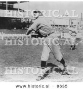 Historical Photo of Rube Kroh of the Chicago Cubs Throwing a Baseball 1910 - Black and White Version by Al