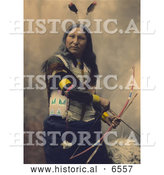 December 14th, 2013: Historical Photo of Shout At, a Native American Oglala Indian, Armed with Bow and Arrows by Al