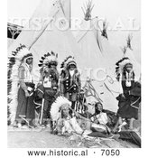 December 13th, 2013: Historical Photo of Sioux Chiefs and Tipis 1905 - Black and White by Al