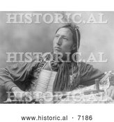 December 13th, 2013: Historical Photo of Sioux Indian Holding a Peace Pipe 1899 - Black and White by Al