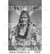 December 13th, 2013: Historical Photo of Sioux Indian Man, Rushing Eagle - Black and White by Al