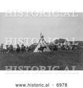 December 13th, 2013: Historical Photo of Sioux Indians near a Tipi 1907 - Black and White by Al
