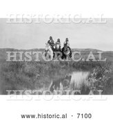 December 13th, 2013: Historical Photo of Sioux Indians on Horses 1905 - Black and White by Al