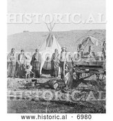 December 13th, 2013: Historical Photo of Sioux Indians, Wagon and Tipi 1907 - Black and White by Al
