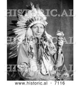 December 13th, 2013: Historical Photo of Sioux Native American Man Named Red Horn Bull 1900 - Black and White by Al