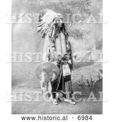 December 13th, 2013: Historical Photo of Sioux Native American Named Turning Bear 1900 - Black and White by Al
