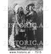 Historical Photo of Sitting Bull Standing with Buffalo Bill 1885 - Black and White by Al