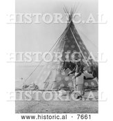 November 23rd, 2013: Historical Photo of Spotted Blackfoot Indian Tipi 1927 - Black and White by Al