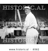 Historical Photo of the Giants Baseball Player, Jim Thorpe, at Polo Grounds, Holding a Baseball Bat - Black and White Version by Al