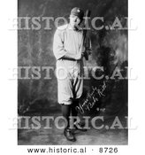 Historical Photo of the Great Bambino, Babe Ruth, Posing with Baseball Bat 1920 - Black and White Version by Al