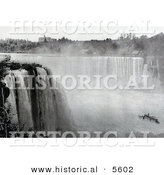 Historical Photo of the Maid of the Mist Under Horseshoe Falls from Goat Island - Black and White Version by Al
