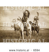 December 14th, 2013: Historical Photo of Three Sioux Chiefs on Horses 1905 - Sepia by Al