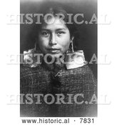 Historical Photo of Tsawatenok Girl 1914 - Black and White by Al