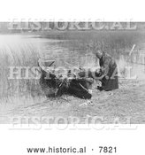 Historical Photo of Tule Gatherer 1910 - Black and White by Al