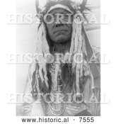 Historical Photo of Two Moons, Cheyenne Native Man 1910 - Black and White by Al