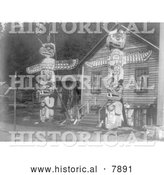 October 19th, 2013: Historical Photo of Two Totem Poles 1914 - Black and White by Al