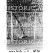December 13th, 2013: Historical Photo of Wichita Indian Grass House Interior - Black and White by Al