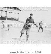 Historical Photo of William Lawrence James Throwing a Baseball 1914 - Black and White Version by Al