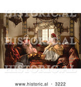 Historical Photochrom of 3 Moorish Women Chatting Indoors by Al