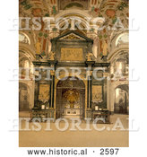 Historical Photochrom of a Chapel at Einsiedeln Abbey, Switzerland by Al