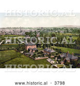 Historical Photochrom of a Cityscape with the Cathedral in Hereford West Midlands England UK by Al