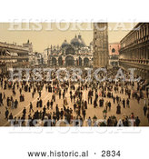 Historical Photochrom of a Concert in St Mark’s Place by Al