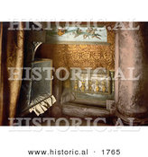 Historical Photochrom of a Cradle in the Cave, Bethlehem by Al
