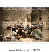 Historical Photochrom of a Food Vendor in Tunisia by Al