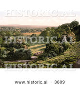 Historical Photochrom of a Gated Driveway and Fence in Happy Valley of Royal Tunbridge Wells Kent England UK by Al