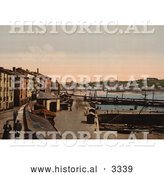 Historical Photochrom of a Harbor, Donostia-San Sebastian on the Bay of Biscay, Spain by Al