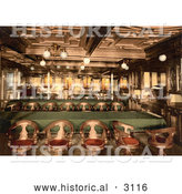Historical Photochrom of a Second Class Dining Room by Al