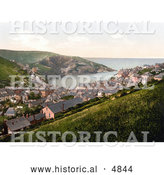 Historical Photochrom of a South West View from Port Isaac in Cornwall England UK by Al