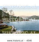Historical Photochrom of a Steamer at the Howtown Pier on Ullswater Lake District England United Kingdom by Al