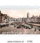Historical Photochrom of a Street Scene near St. Augustine’s Bridge in Bristol, England by Al