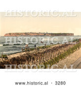Historical Photochrom of a View on Heligoland from Dunes by Al