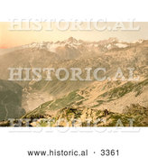 Historical Photochrom of a Viewpoint of Furka Pass, Switzerland by Al