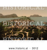 Historical Photochrom of Aalesund, Norway by Al