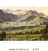 Historical Photochrom of Adelboden Switzerland by Al