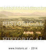 Historical Photochrom of Alisbrunn Switzerland by Al