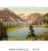 Historical Photochrom of Arosa Switzerland by Al