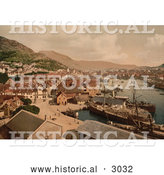 Historical Photochrom of Bergen, Norway by Al
