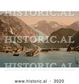 Historical Photochrom of Bondhus Glacier by Lake by Al
