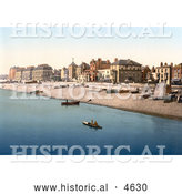 Historical Photochrom of Buildings and Boats at the Waterfront of Deal Kent England by Al